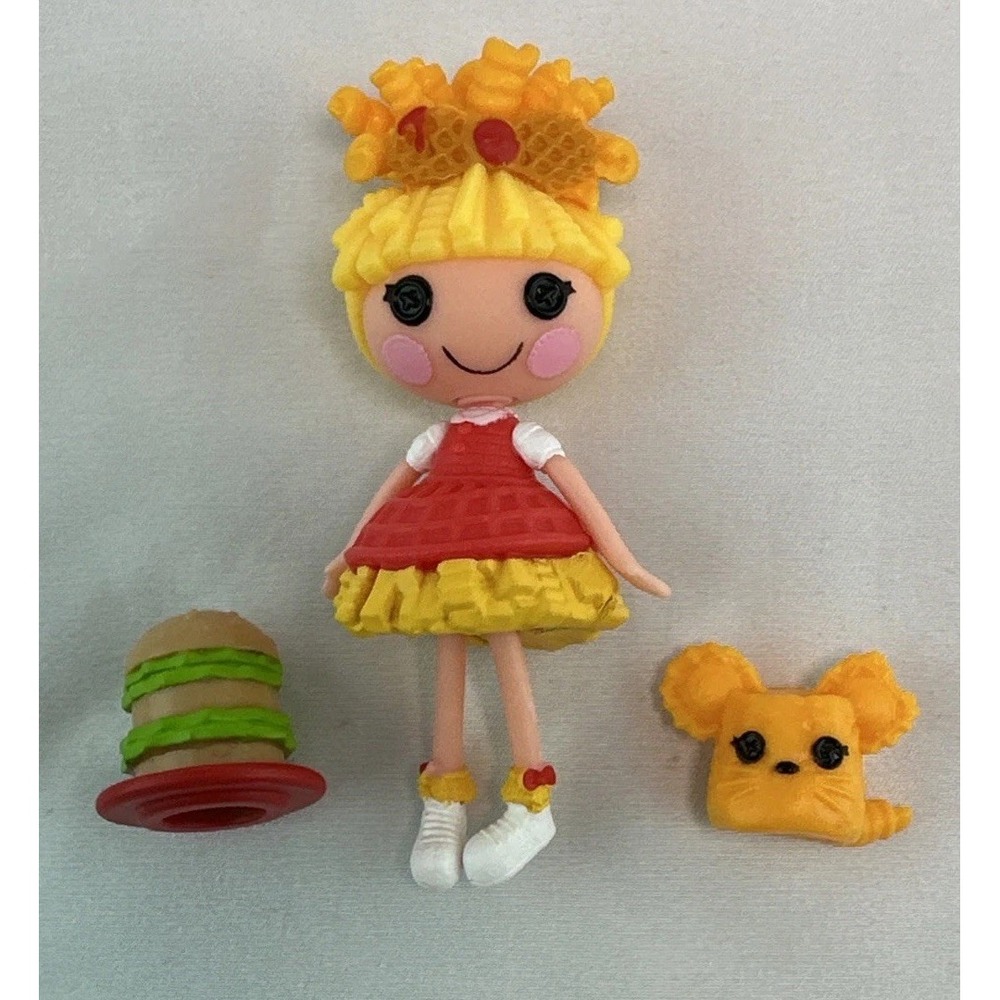 Lalaloopsy Mini 3" Doll Fries Curls N Crinkles w/ Accessories RARE HTF Complete